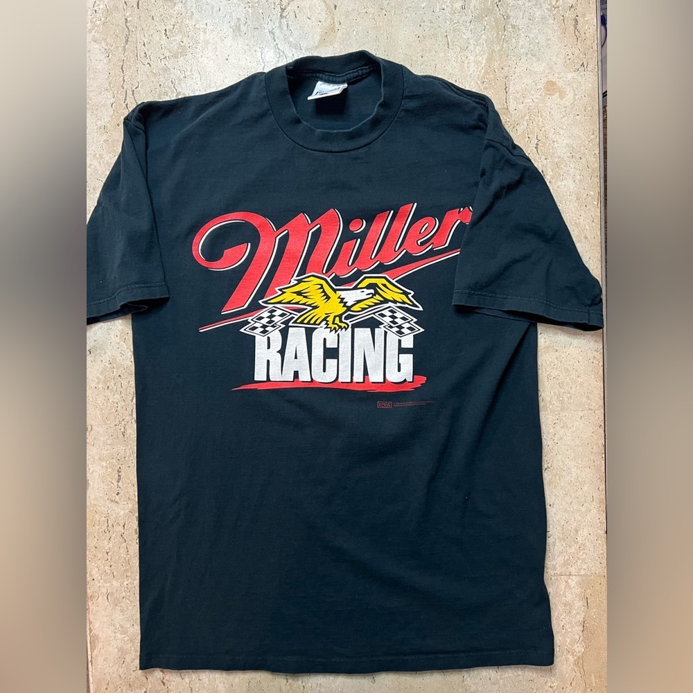 Vintage 1996 Rare Miller Racing NASCAR-Life Begins at 200MPH Size Large